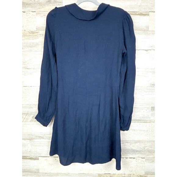 Reformation Women’s 6 Navy Blue Woodbury Button Up Long Sleeve Mini Dress - Picture 4 of 8